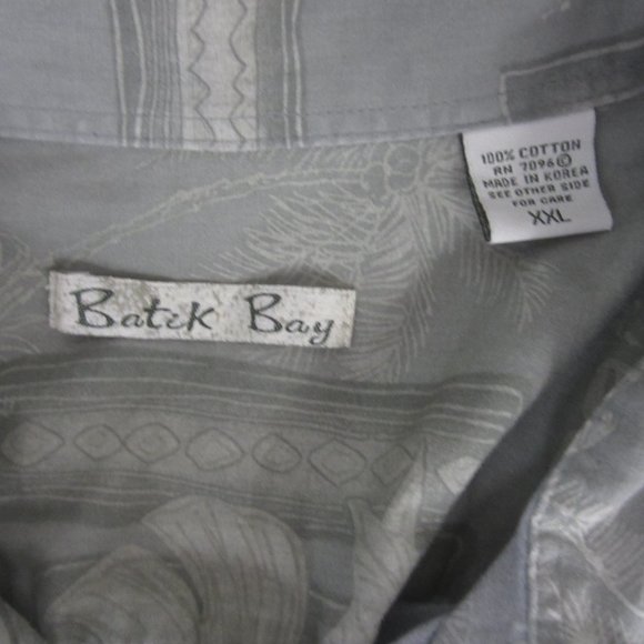 Batik Bay Men Hawaiian camp shirt p2p 27" 2XL aloha luau tropical cotton green - Picture 9 of 9